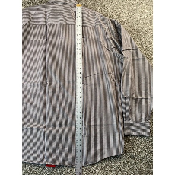 Alfani Button Up Shirt Adult Extra Large 17 1/2 Gray White Cotton Blend Mens - Picture 5 of 9